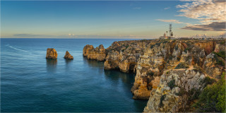  Panoramabild Felsenküste der Algarve Portugal