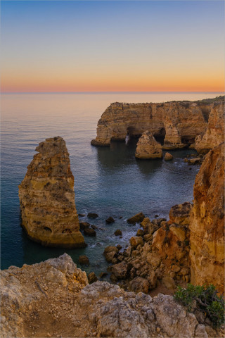  Wandbild Felsenküste Algarve Portugal